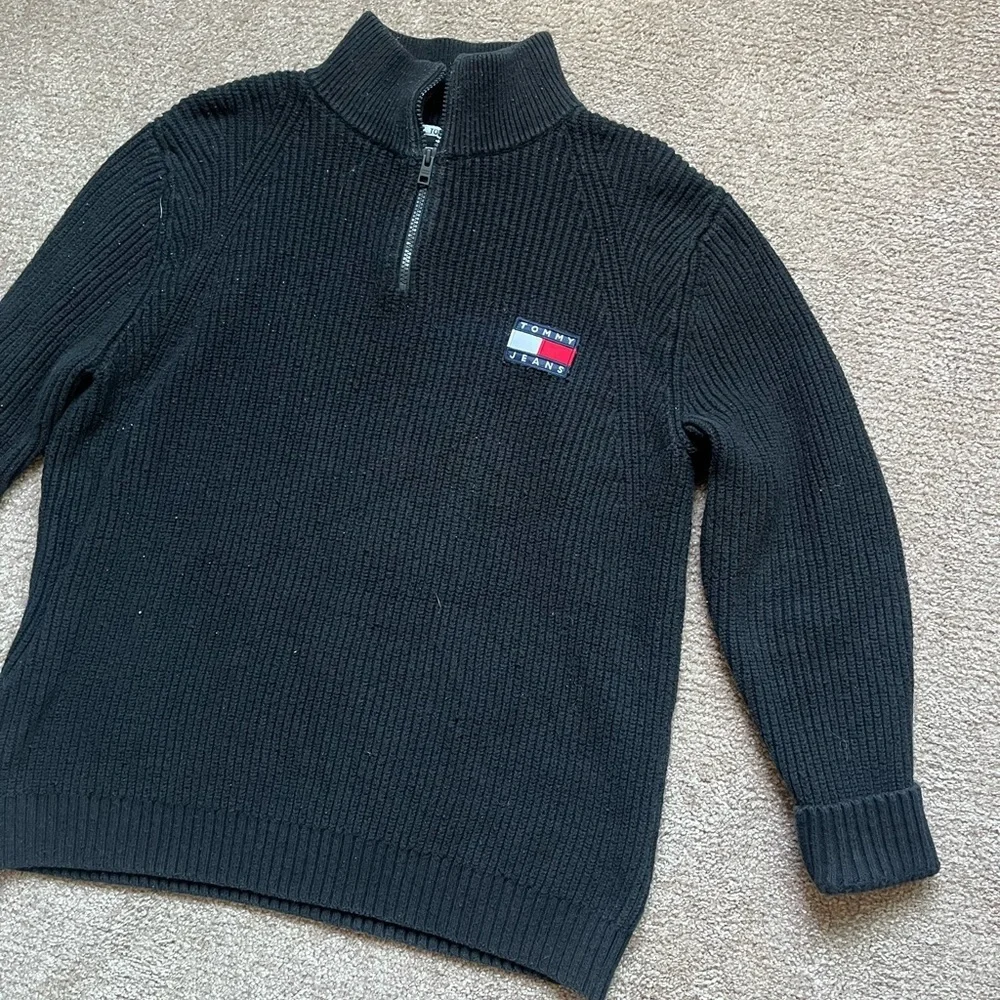 VTG 00’s Tommy Jeans Knit Black Quarter Zip